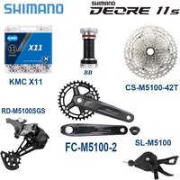 SHIMANO Deore M5100 11 Speed crankset 32T 34T 36T Groupset Shifter Rear Derailleur Cassette 11-42T/51T KMC X11 Chain Original