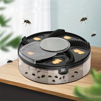 Electric Flycatcher Automatic Rotating Household Automatic Pest Catcher With Bait Tray For Indoor Outdoor Garden Pest Catching