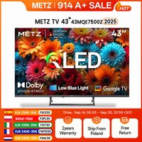 Telewizor METZ QLED 43 cale 4K Smart LED Google Tele HDR 10 MEMC DBX Dolby Atmos Game Hub EyeCare Tuner 2025 43MQF7500Z