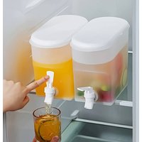 3.5L Water Kettle With Faucet Beverage Dispenser Cold Juice Lemonade Drinks Bucket Liquid Storage Tank Outdoor Fridge Organizers