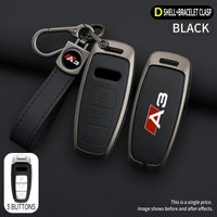 Zinc Alloy Leather Car Remote Control Key Case Cover Holder Shell For Audi A3 8P 8V 8L S3 RS3 Protected Keychain Bag Accessories