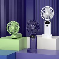 2023 USB LED Face Fan Portable Hand Held Fan Desktop Double-Headed ElectricOutdoors Cooler with Neck Lanyard Mobile Phone Holder