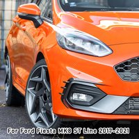 2pcs Front Bumper Fog Light Splitter Trim For Ford Fiesta MK8 ST ST Line 2017-2021 Glossy Black Wind Knife Spoiler Cover Tuning