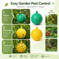 Outdoor Fruit Fly Trap Ball Sticky Insect Catcher for Wasps Bees and Other Flying Pests Garden Farm Orchard Plant Care Use