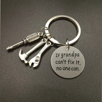 If Grandpa Can't Fix It, No One Can - Keychain for Grandpa Dad Mechanic Grandpa or Dad Daddy Keyring Gift for Dad