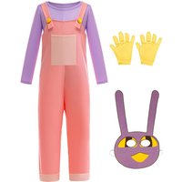 New Game The Amazing Digital Circus Jax Cosplay Costumes Kids Girl Jumpsuit+Gloves For Party Dress Up Halloween Carnival Costume