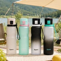 750ml Matte Plastic Water Bottle Gradient Straw Leakproof Flip Top Sport Cup for Outdoor