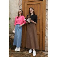 AS 2025 woman Elastic denim skirt fashion lady wear denim fabric with stretch (waist wide can be Stretch to 2-3cm)