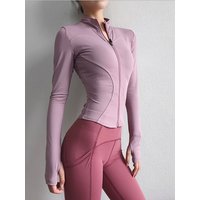 AliExpress NONE 2025 Long Sleeve Sports Jacket Women Zip Fitness Yoga Shirt Winter Warm Gym Top Activewear Running Coats Workout Clothes Cycling