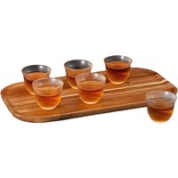 Set of 6, striped glass Middle East small tea cup coffee cup, 2.3oz transparent tea cup espresso cup suitable for all kinds of t