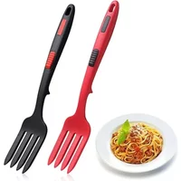 Silicone Flexible Cooking Utensils Multi-function Spaghetti Server Fork Salad Forks Whisking Serving Kitchen Accessories