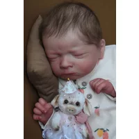 19Inch Milan Sleeping Reborn Doll Kit Unfinished Unpainted Blank DIY Doll Parts Cloth body and Random eyes Collectible Art Doll