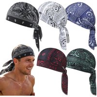 AliExpress NONE 1-5pcs Cooling Skull Cap Helmet Liner Breathable Sweat Wicking Head Wrap Bandana Hat for Men Women Paisley Cycling Running Cap