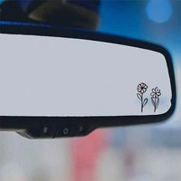 Car rearview mirror stickers, mini flower stickers, small plant and flower stickers, simple and elegant
