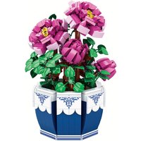 Flower Bouquet Exquisite Peony Building Blocks Kit Flower Home Decoration Bricks Set Gift for Valentine's Day Mother's Day Adult