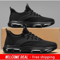 Men's Breathable Mesh Shoes Fashion Casual Lace-up Sneakers Lightweight Comfortable Walking Shoes Outdoors Plus Size