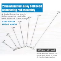 M2 2mm Model Airplane Car Model, Aluminum Alloy Ball Joint Pull Rod Assembly Ball, Adjustable Length Connecting Rod, Ship Model