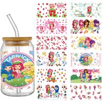 Cute Berry Strawberry UV DTF Cup Wrap 16oz Libbey Glass Beer DIY Strawberry Girl Gift for Her Trendy Transfer Stickers