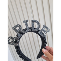 bride black bride crown pearl headband personalised headband gift bride to be gothic bachelorette party supplies wedding gift