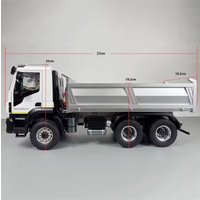 1/14 6x4 Metal RC Hydraulic Dumper Trucks CNC Axles Radio Control Tipper Cars Toys Assembled Painted Model ESC Motor TH23188
