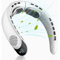 Wearable Digital Display Neck Fan 360° Cooling Bladeless Personal Portable Fan 4000mAh USB Rechargeable Cooler Ventilador Fans