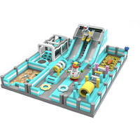Cartoon Character Themed Inflatable Play Park with Slide Tower & Ball Pit Commercial Grade Indoor Outdoor Amusement Equipment