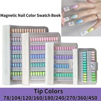 Livre d'échantillons magnétiques pour Nail Art, 78-450 couleurs, grand stockage de Gel pour ongles en acrylique, carte d'affichage, outils de test de couleur pour manucure