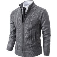 Cardigan à col roulé zippé pour hommes, pulls à manches longues, manteau froid, veste décontractée d'affaires, vêtements pour hommes, automne, printemps, hiver