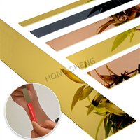 1 Roll 2.44m Gold Wall Sticker Stainless Background TV Wall Ceiling Edge Strip Waist Line Plane Tile Sticker Room Decoration