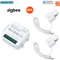 Smart Life ZigBee Energy Meter Bidirectional 1, 2 Channel with Clamp CT App Monitor Solar Power, 80A AC100-240V Need Hub