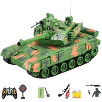 Remote Control Tank Shoot Bullet With Sound LED Electronic Rc Tank Toy 300° Rotation Turret Up and Down Gun Barrel Boys Gift