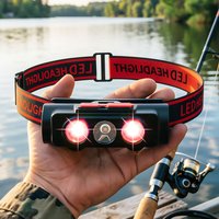 MINI Type-C USB White COB Red LED 18650 Huntingheadlight Fishing 6 Modes Torch head lamp Headlamp Flash light Fishing headlight