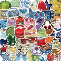 50PCS Cute Stickers Cartoon Nostalgia Laptop Landscape Luggage Fashion Coffee Nostalgia Skateboard Home Room Graffiti Sticker