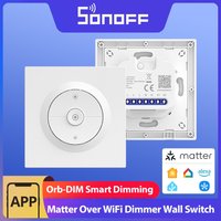 SONOFF Orb-DIM Matter over Wi-Fi Smart Dimmer Switch MINI-DIM-E Smooth Dimming No Flicker Energy Monitor Voice Alexa Google Home