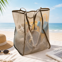 New Versatile Fashion INS Style Mesh Shoulder Bag Transparent Large Capacity Handbag Lightweight Large Capacity Shopping Bag