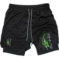 Compression 2in1 Running Shorts for Men Gym Workout Shorts with Phone Pocket Towel Loop Summer Sport Fashion Athletic Activewear