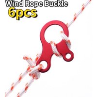 6pcs lot Outdoor Camping Tent Wind Rope Buckle 3 Hole Aluminium Alloy Rope Tensioner Tent Cord Fastener Tightening Hook