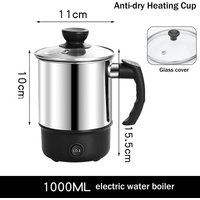 Home Kettle Electric Cooker Kettle Mini Anti-Dry-Boil Electric Heating Cup 11/12/13/14cm Portable Travel Electric Kettle