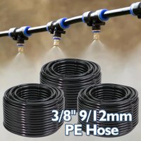 3/8" 9/12mm PE Hose Thicken Garden Watering Tubing for 12mm Quick Insert Slip Lock Quick Connect Outdoor Irrigation Pipe Fitting
