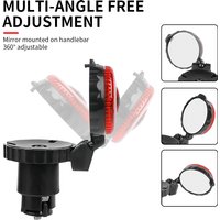 Bicycle Rearview Mirror Adjustable Rotate Cycling Handlebar Led Warning Light Rear View Mirrors Bike Accessories