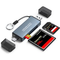 3-in-1 CF Card Reader SD Memory Card MicroSD OTG Dual-Purpose TypeC U Disk Hard Disk Transmission Expansion for SLR Camera