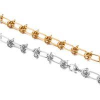1Pc Stainless Steel Tie Knot Wire Chain Necklaces For Women Men Hip Hop Exaggerated Choker Necklace Chain Fashion Jewelry