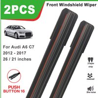 26"+21" Double Rubber Front Wiper Blades, Durable Windscreen Windshield Replacement Parts For Audi A6 C7 2012-2017 2013 2014