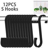12 pièces crochets en forme de S en métal crochets plats robustes en acier inoxydable 304 cintres en forme de S pour suspendre des plantes Pots casseroles placard