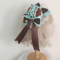 Lolita Mint Chocolate Color Glamorous Flat Hat Small Hat Headwear Hair Accessory Cute Sweet Lolita Headwear