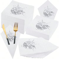 25PCS Disco Ball Cocktail Napkins Theme Bachelorette Hen Party Bridal Shower Bride To Be Dancing Queen Let’s Go Girls Decoration