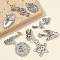 10pcs/lot Saxophone Trumpet Virgin Mary Zinc Alloy Necklace Pendants Woman High Polished Cupid Tooth DIY Earring Charms Jewelry