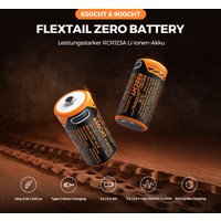 FLEXTAIL ZERO BATTERY - High Performance Rechargeable RCR123A Li-ion Battery Compatible with ZERO Series Products