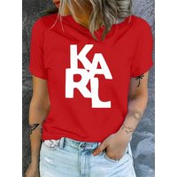2026 Women's T-Shirt KARL Women's T-shirt Letter Printed Short Sleeve T-shirt Summer Street Wear Y2k Top Fashion Versatile