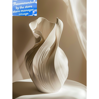 17.5cm Nordic Ceramic Vase Abstract Grass Dried Real Flower Living Dinning Room Cabinet Office Desktop Decoration Gift